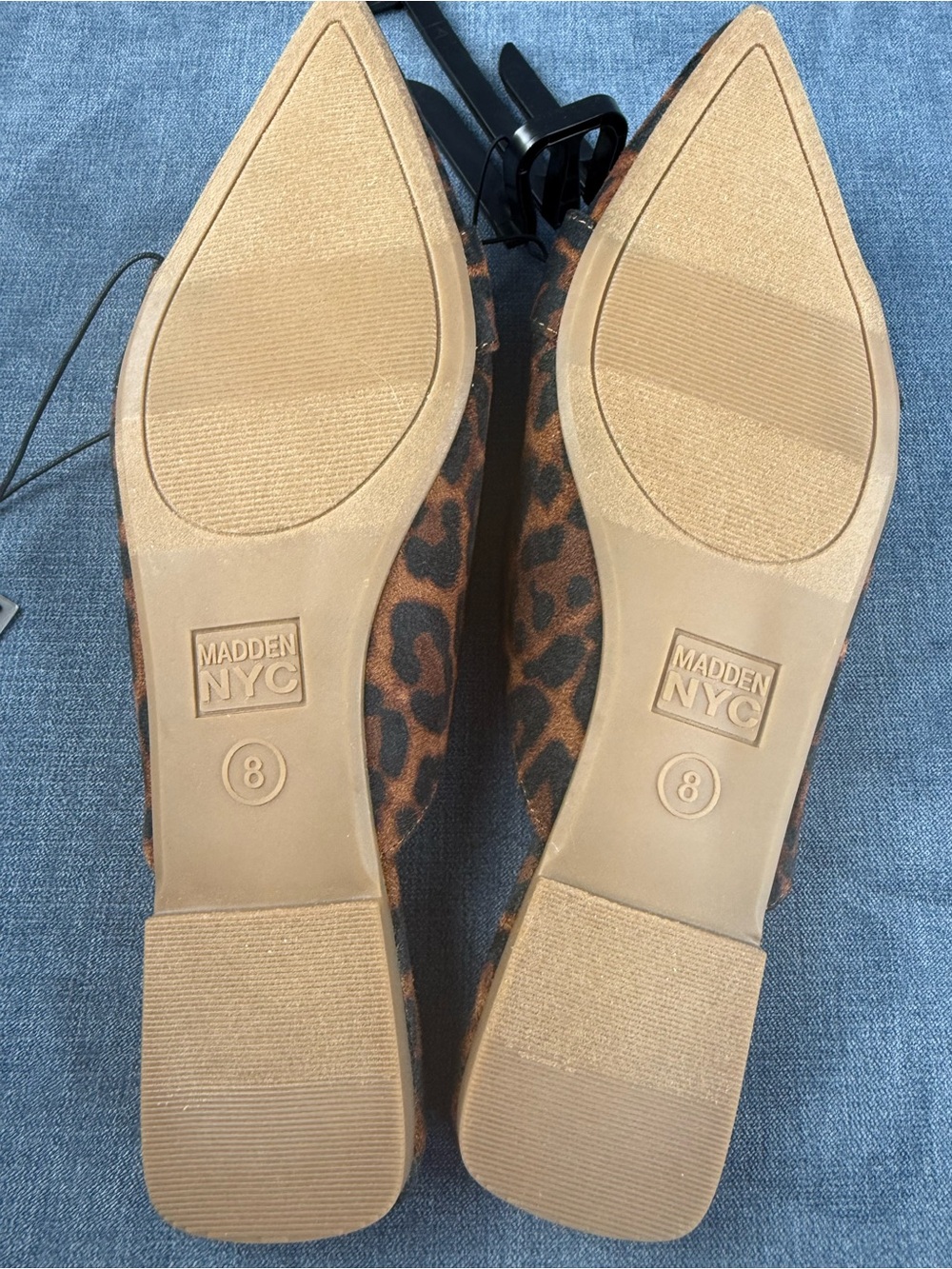 Madden NYC Womens Leopard Pointed Toe Slip On Mules Shoes SZ 8 New Coquette - Picture 7 of 8